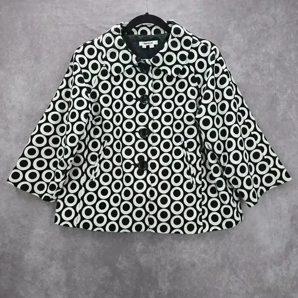 Appraisal Black Circle Cropped Blazer Coat Jacket Medium - Picture 1 of 6